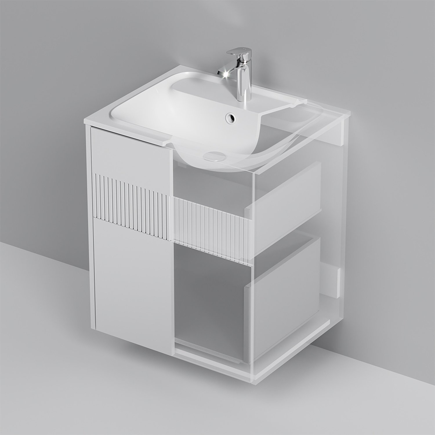 Тумба под раковину AM.PM Func 60, цвет белый матовый - фото 1