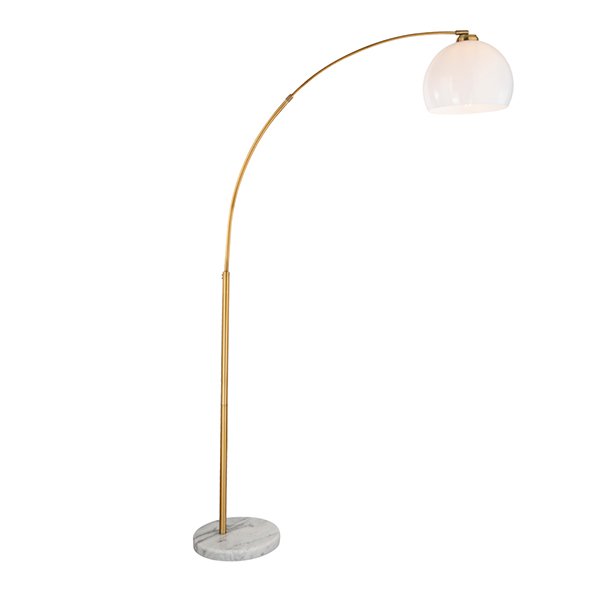 Торшер Arte Lamp Paolo A5822PN-1PB, арматура медь / белый, плафон пластик белый, 30х100 см