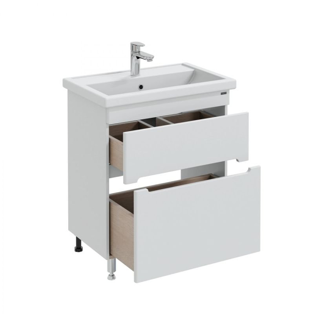 Тумба под раковину Санта Лондон 70 напольная, с ящиками, цвет белый - фото 1