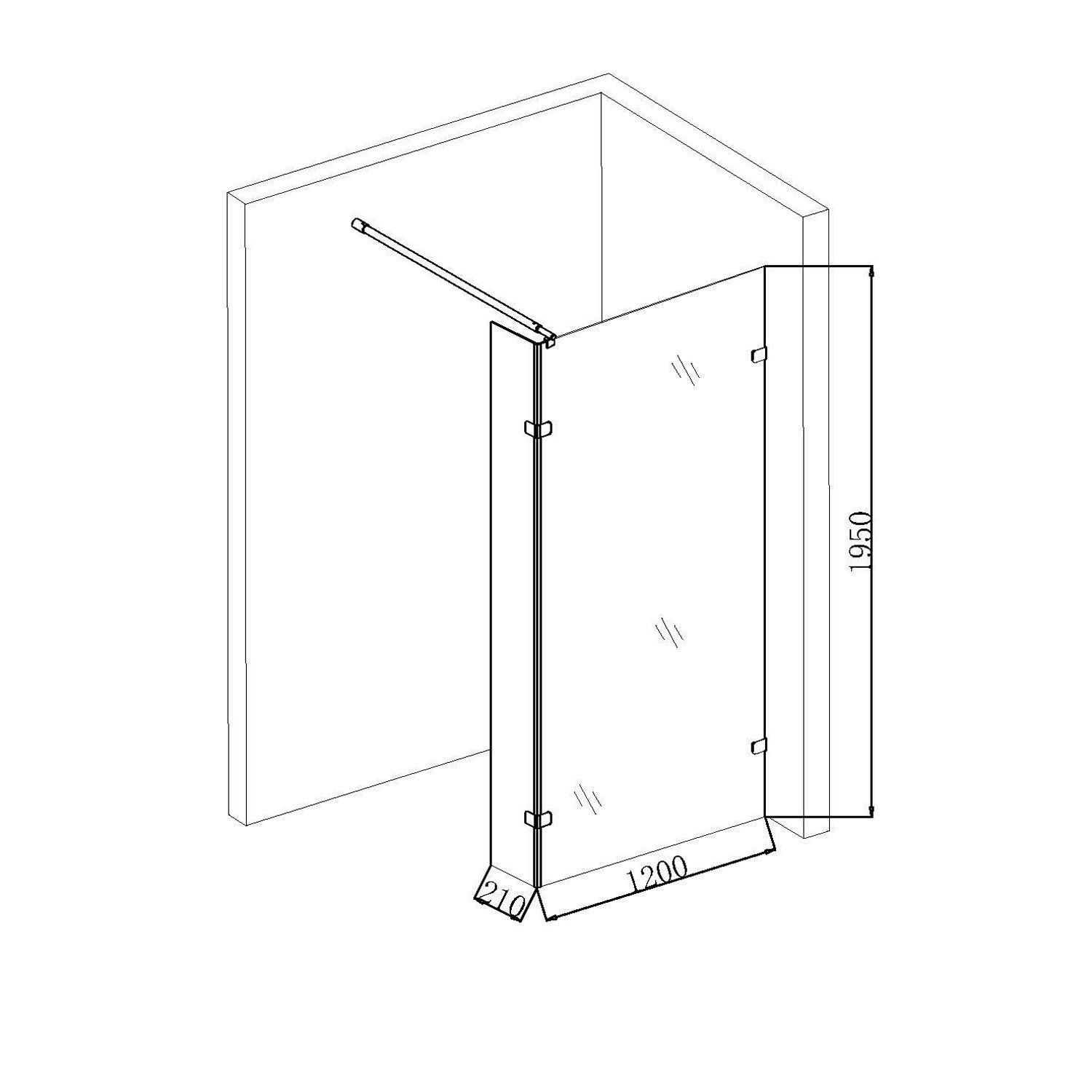 Душевая перегородка Niagara Nova NG-662-12 120x195, стекло прозрачное, профиль хром