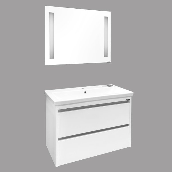 Мебель для ванной Comforty Дублин 90, с раковиной Como, цвет белый глянец