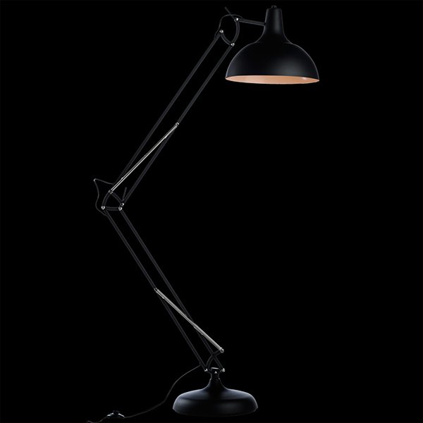 Торшер Arte Lamp Goliath A2487PN-1BK, арматура черная, плафон металл черный, 43х65 см - фото 1