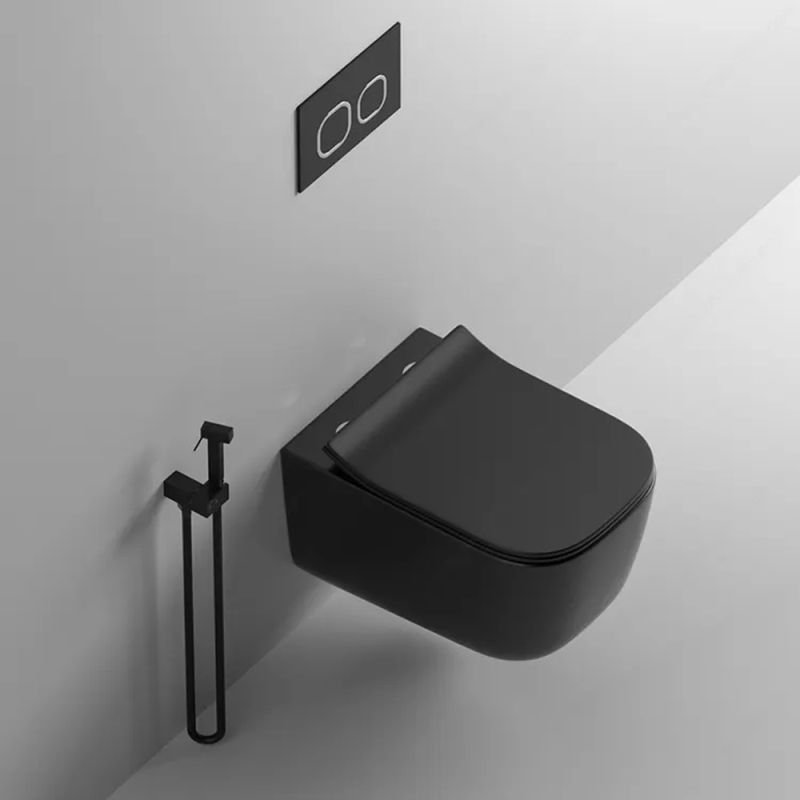 Унитаз CeruttiSPA Mimi Aria MB CT8920 подвесной, безободковый, с сиденьем микролифт, цвет черный матовый - фото 1