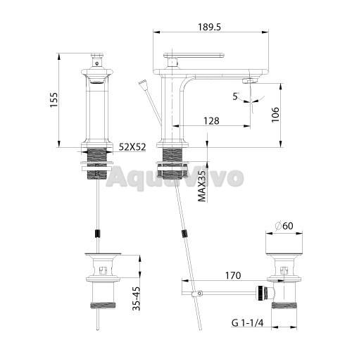 Смеситель Lemark Mista LM6406WG для раковины, с донным клапаном клик-клак