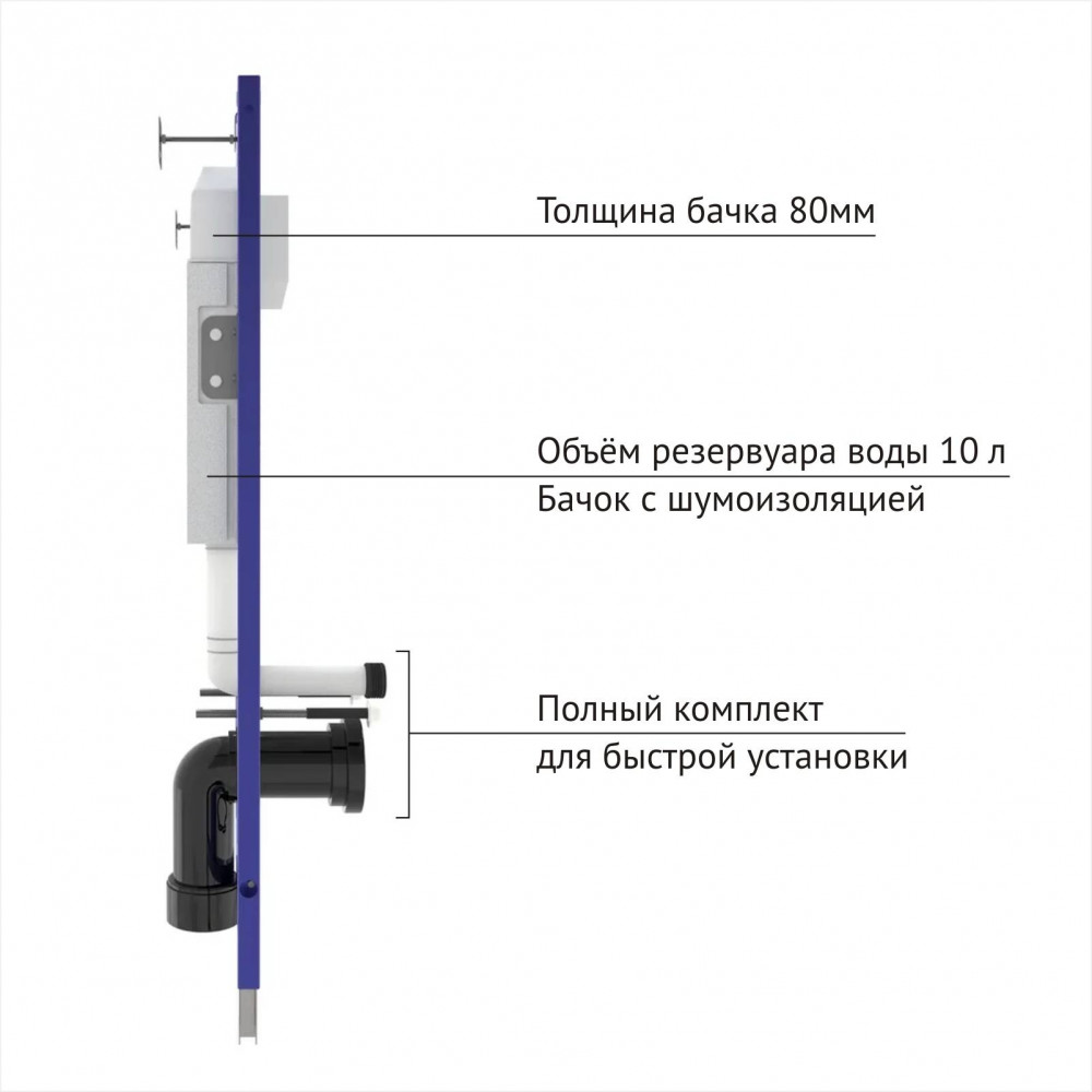 Комплект Berges 043373 унитаза Vita Rimless с сиденьем микролифт и инсталляции Novum с белой кнопкой L1 - фото 1