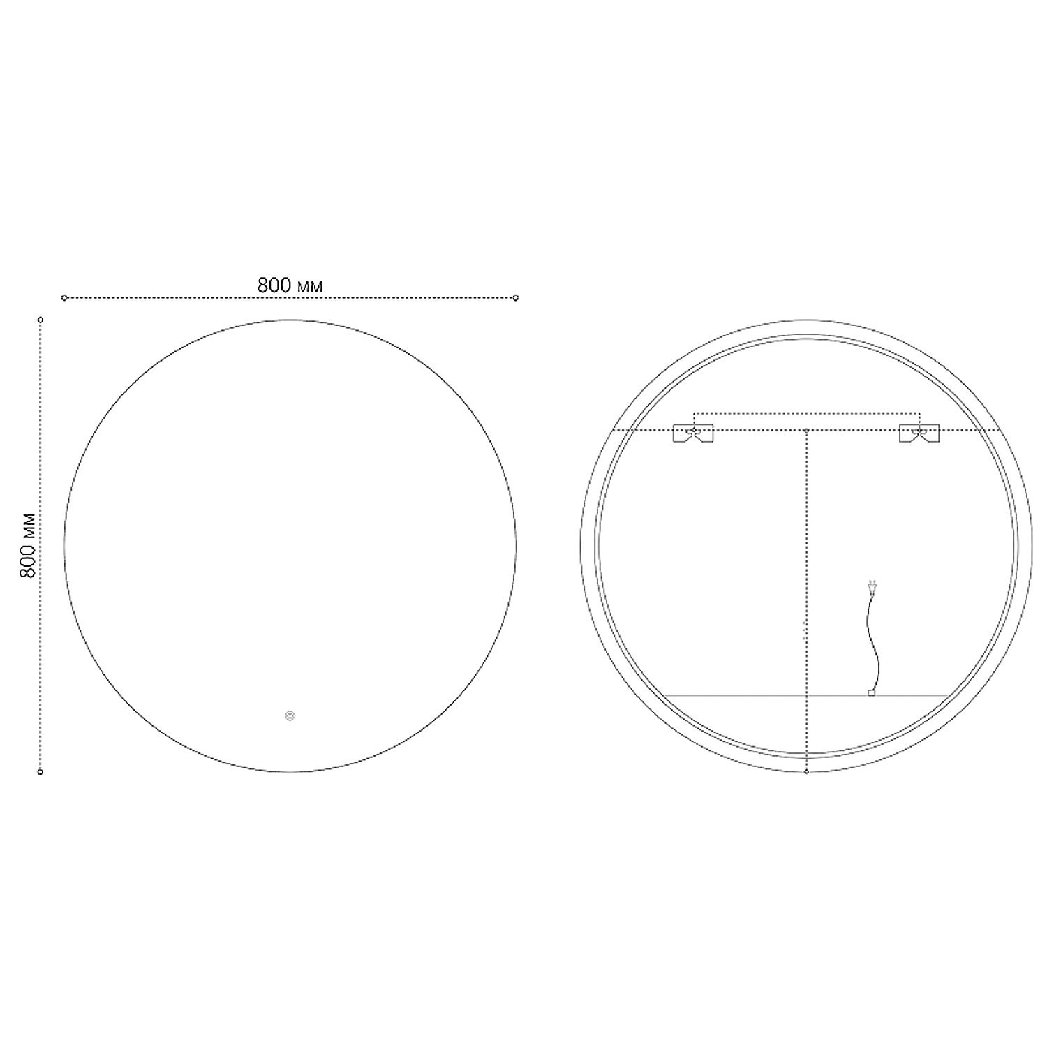Зеркало Grossman Cosmo Norma 80x80, с подсветкой, диммером и функцией антизапотевания - фото 1