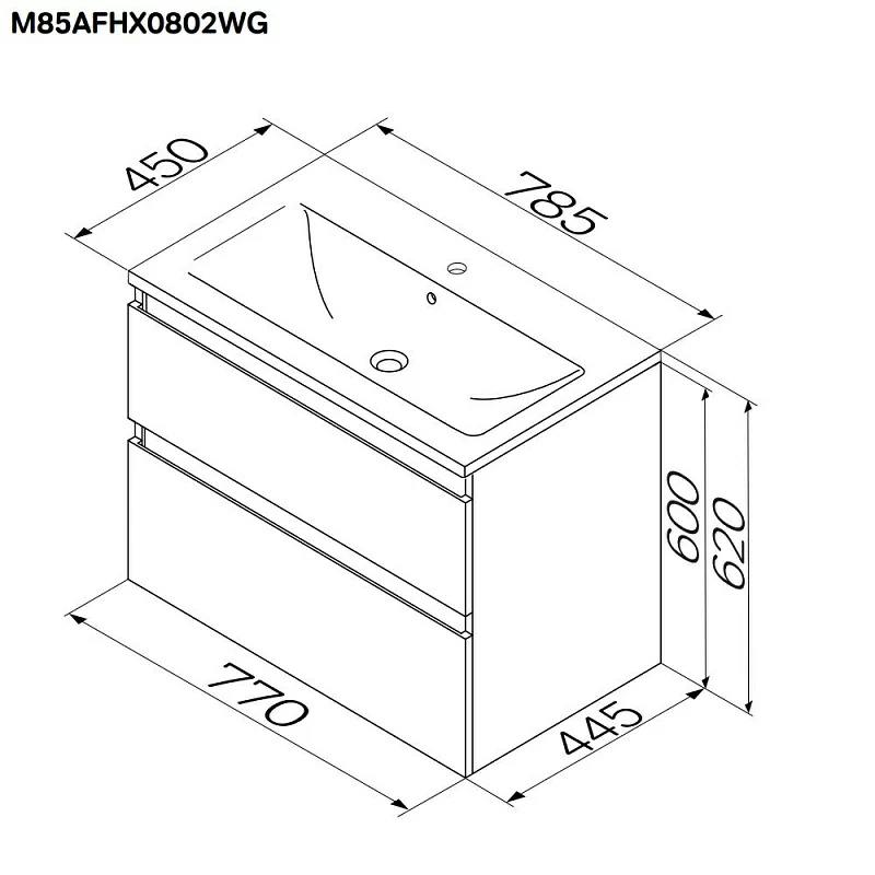 Тумба под раковину AM.PM X-Joy 80 подвесная, цвет белый глянец/дерево