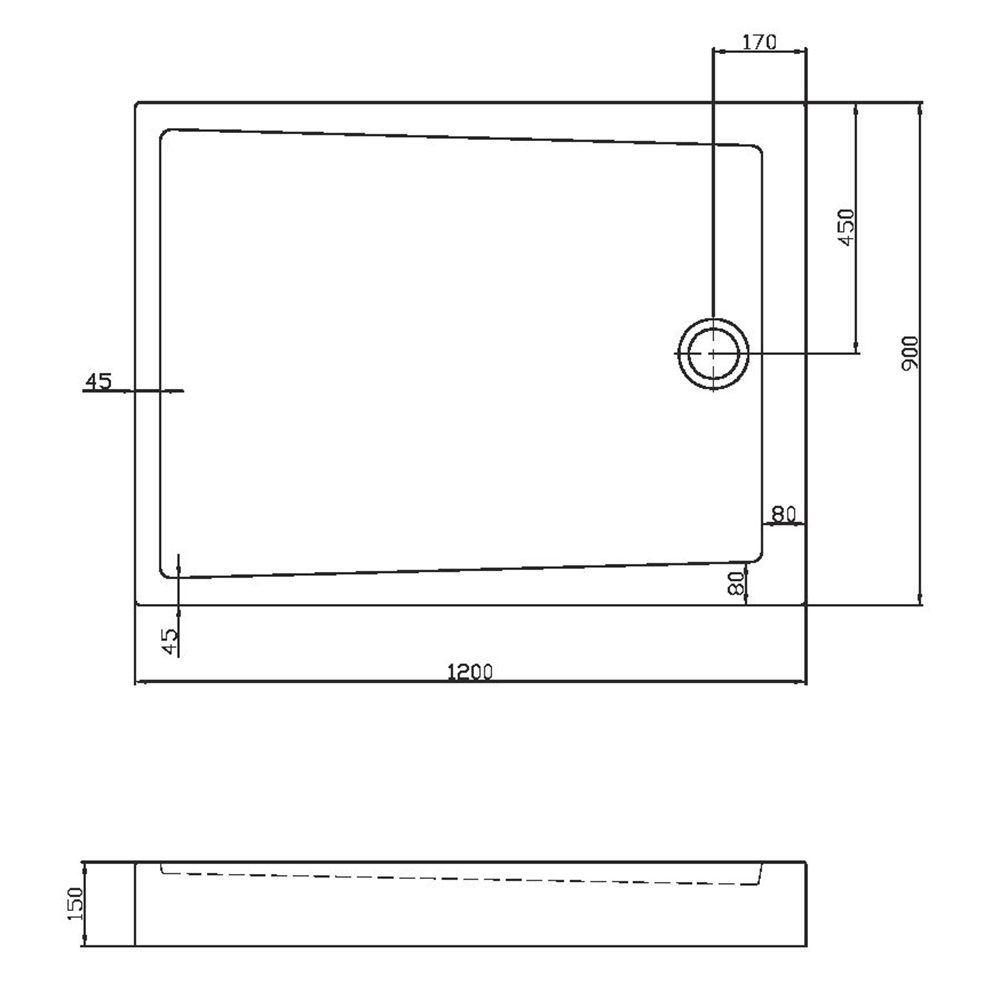 Поддон Vincea VST-3AR 120x90, акриловый, цвет белый - фото 1