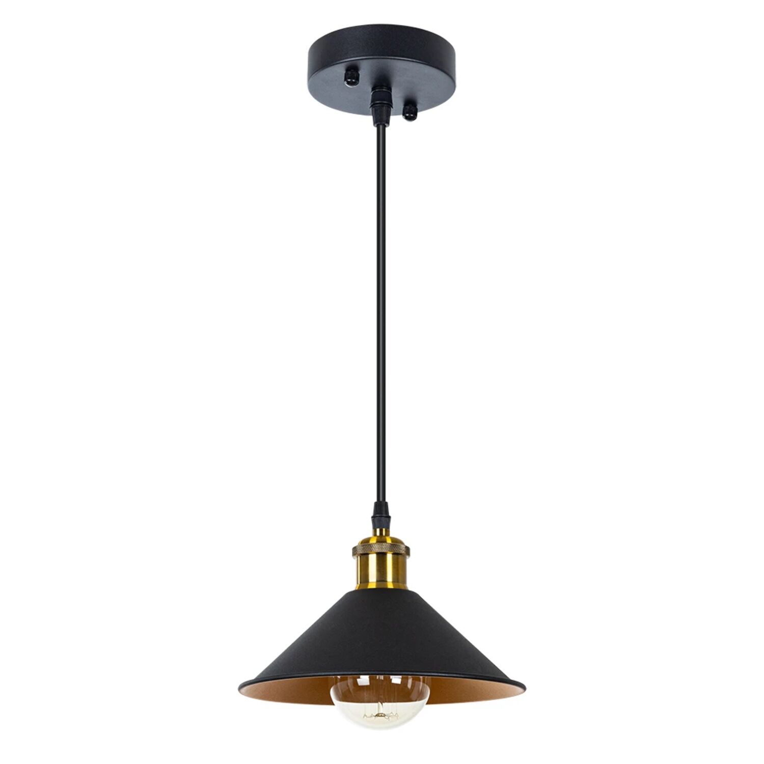 Подвесной светильник Arte Lamp Cappello A7037SP-1BK, арматура черный, плафон металл черный