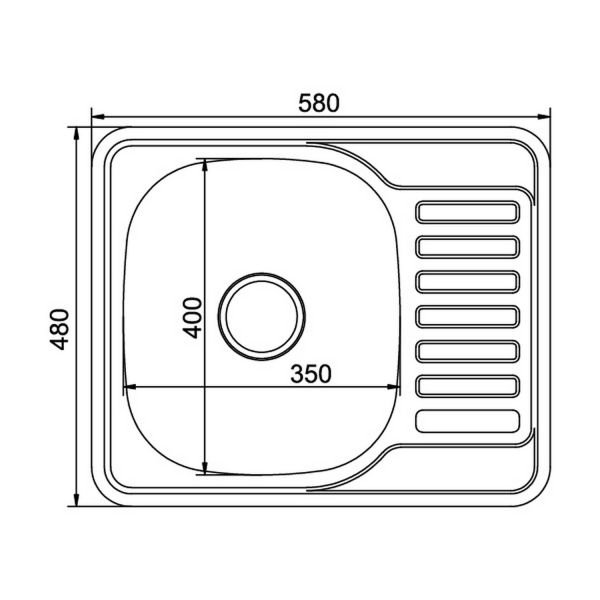 Кухонная мойка Mixline 528192 58x48, с крылом, левая, цвет хром  - фото 1