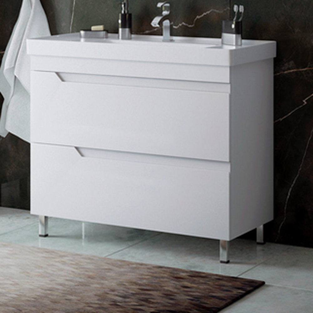 Тумба под раковину Corozo Юта Люкс Z2 100, цвет белый