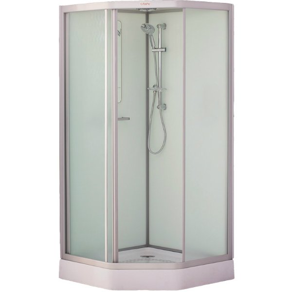 Душевая кабина Esbano ES-110PR 110х110, стекло переднее рифленое, заднее белое, профиль хром