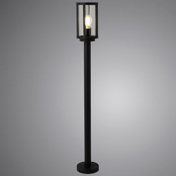 Садовый светильник Arte Lamp Toronto A1036PA-1BK, арматура черная, плафон стекло прозрачное, 13х13 см - фото 1