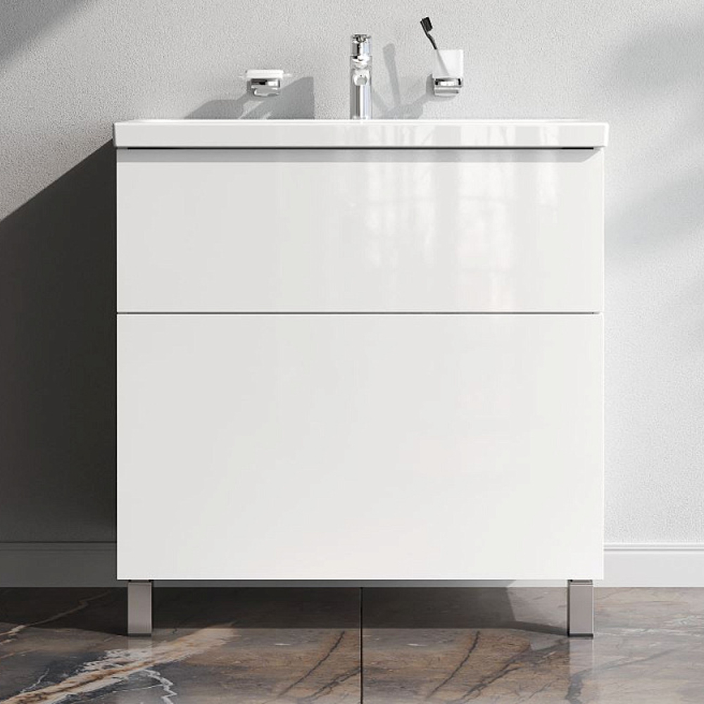 Тумба под раковину AM.PM Gem 80 напольная, цвет белый глянец - фото 1