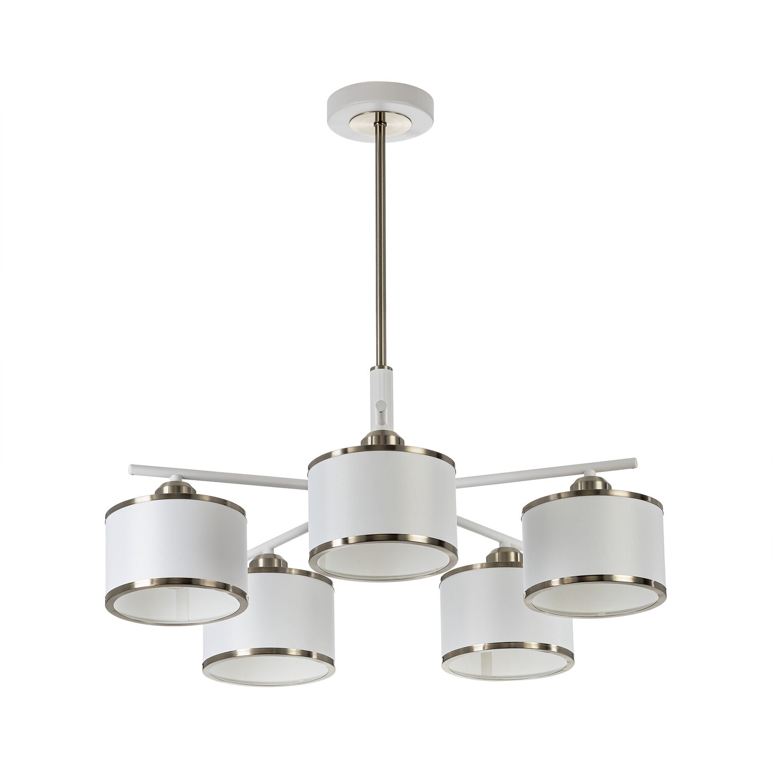 Люстра Citilux Alton CL421252, арматура белая / хром, плафоны текстиль белый / хром матовый - фото 1