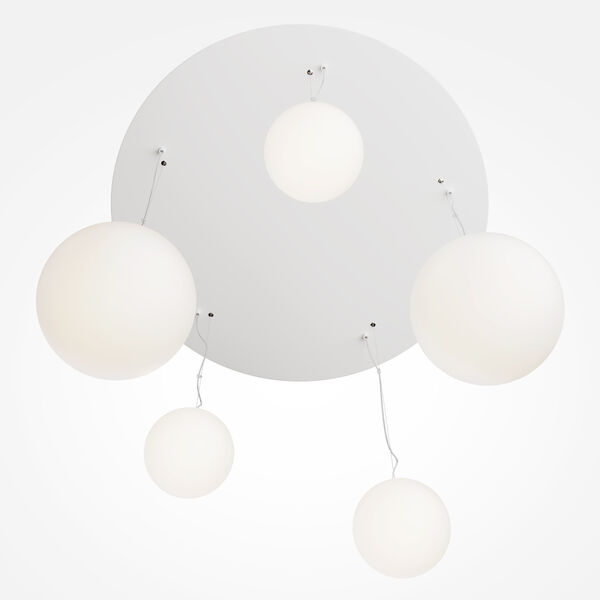 Подвесной светильник Maytoni Basic Form MOD321PL-05W1, арматура матовая белая, плафон стекло белое - фото 1