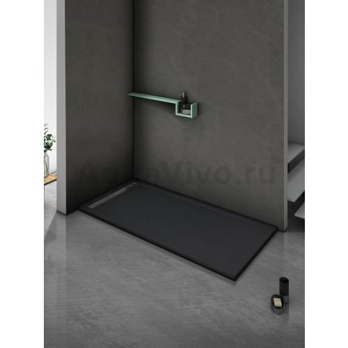 Поддон для душа Weltwasser WW TRS 10080 STONE-BL 100x80, литьевой мрамор, цвет черный