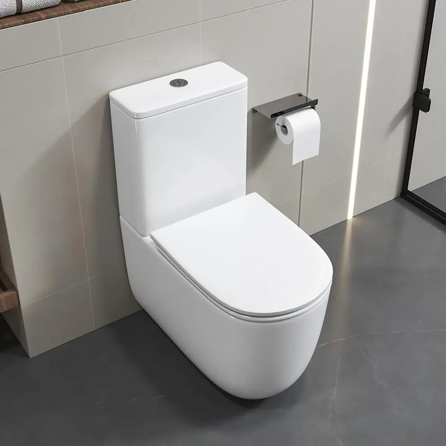 Унитаз CeruttiSPA Mirko Tornado CT11090 напольный, безободковый, смыв Торнадо, с сиденьем микролифт, цвет белый - фото 1