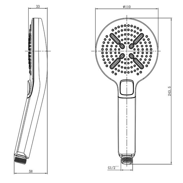 Душевая лейка Lemark LM8114C, 3 режима, цвет хром - фото 1