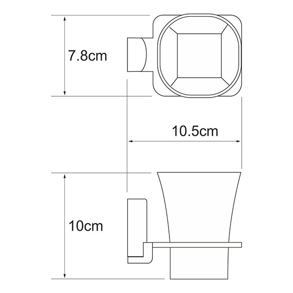 Стакан WasserKRAFT Leine K-5028WHITE, цвет белый / хром - фото 1