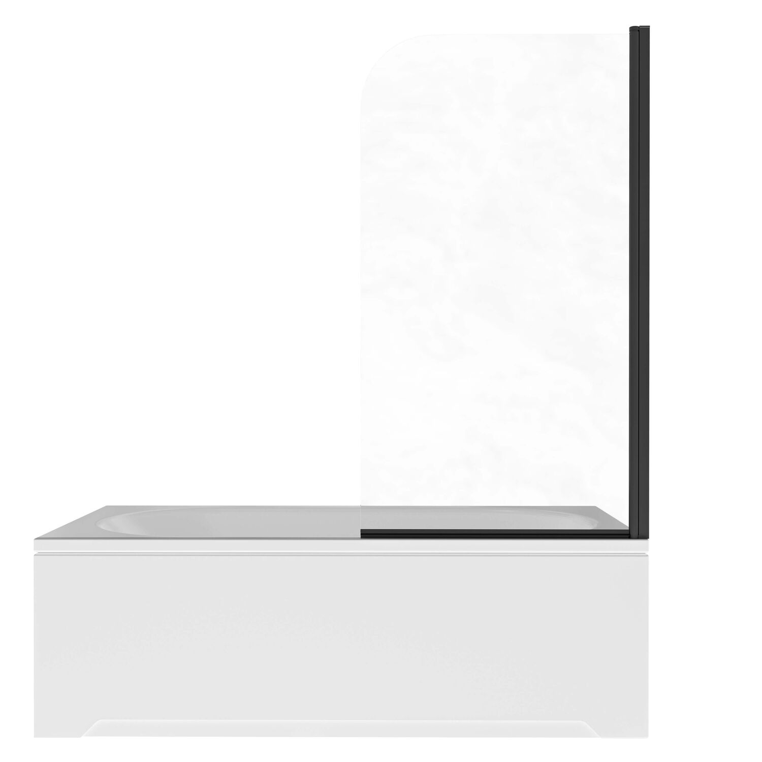 Шторка на ванну Акватек AQ.BSRC.080.1BL 80x150, стекло прозрачное, профиль черный матовый