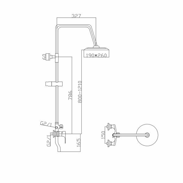 Душевая стойка Mixline ML2418, с верхним душем, смесителем, цвет хром - фото 1