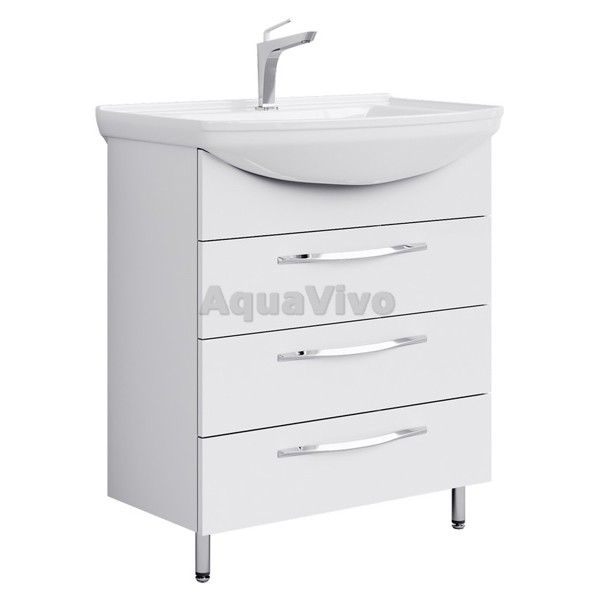 Мебель для ванной Aqwella Аллегро 75, с 3 ящиками, цвет белый
