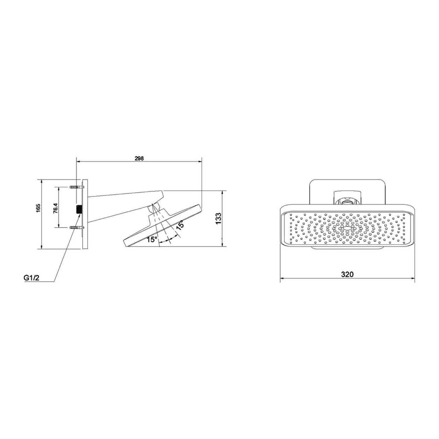 Верхний душ Vincea Inspire VSHD-3I4CMB, цвет черный - фото 1