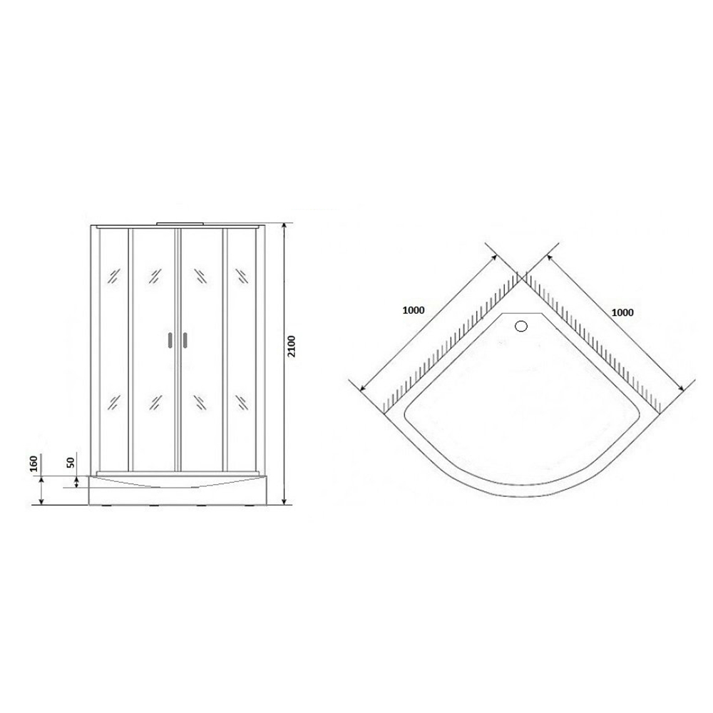 Душевая кабина Niagara Premium NG-6902-01G BLACK 100х100, стекло тонированное, профиль черный матовый, с крышей, с гидромассажем, с пультом управления - фото 1