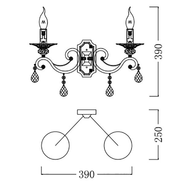 Бра Maytoni Grace RC247-WL-02-R, арматура бронза, 39х25 см - фото 1