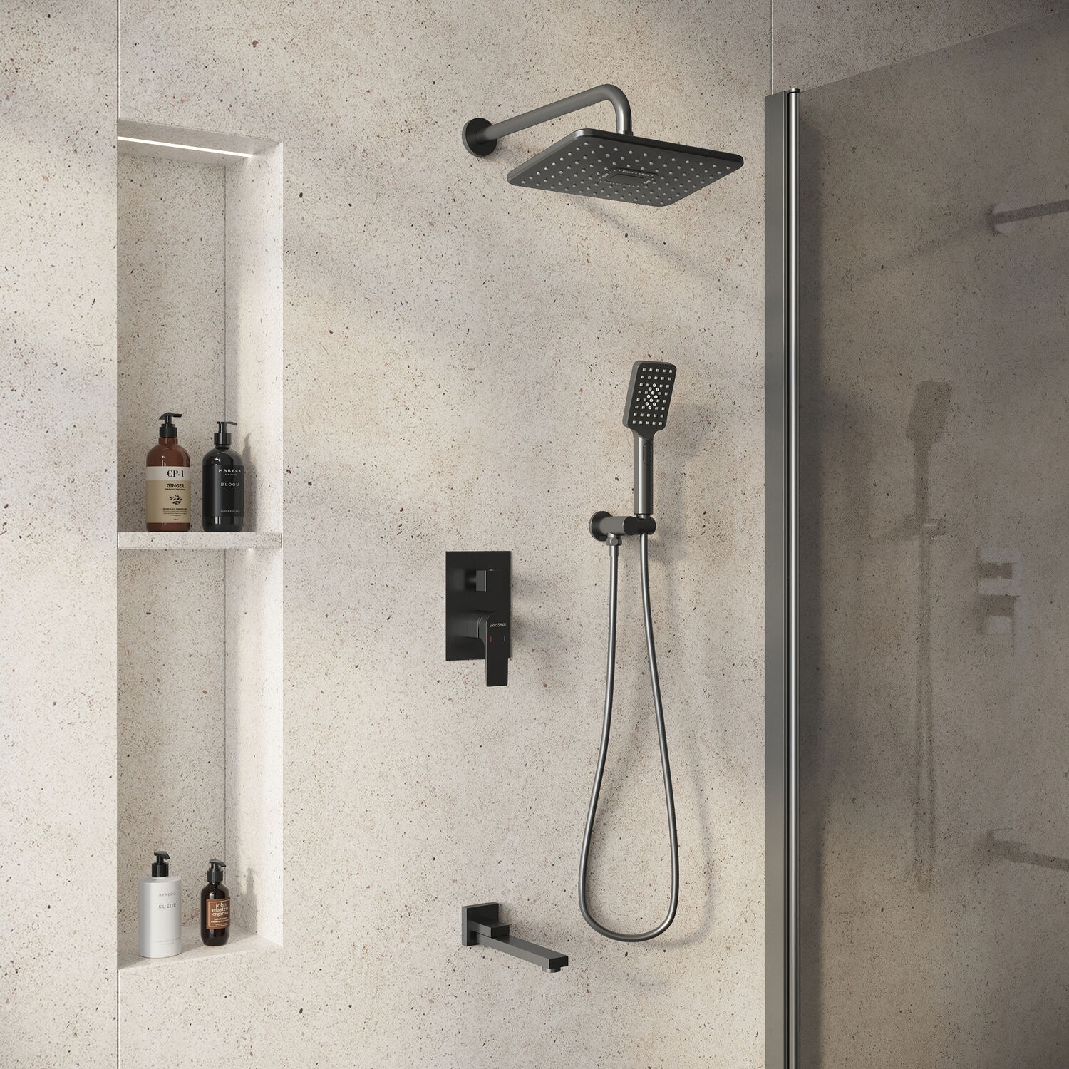 Душевой комплект Grossman Classic 501.K35.04.420, встраиваемый, цвет графит сатин - фото 1