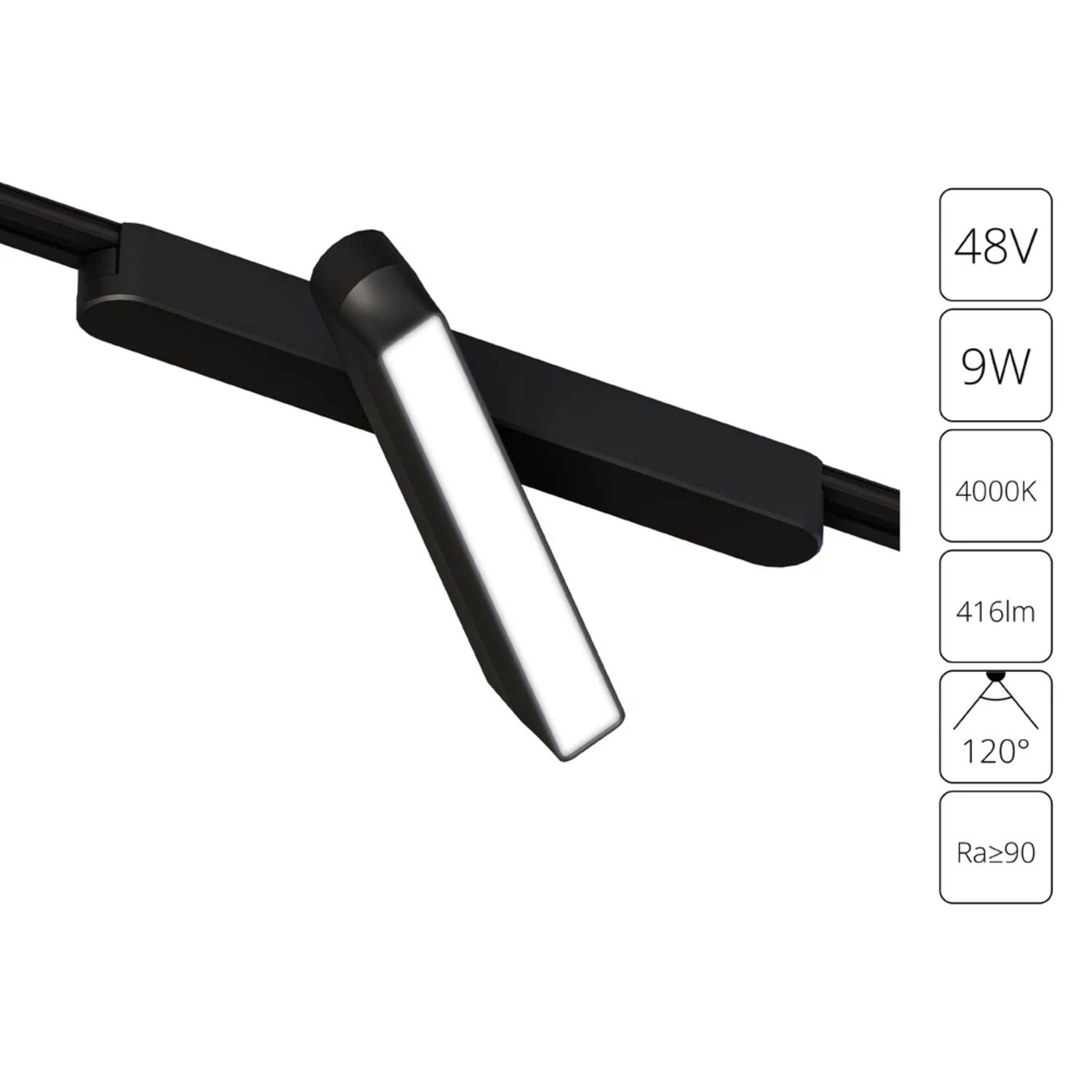 Магнитный трековый светильник Arte Lamp Rapid A6160PL-1BK, арматура черная   