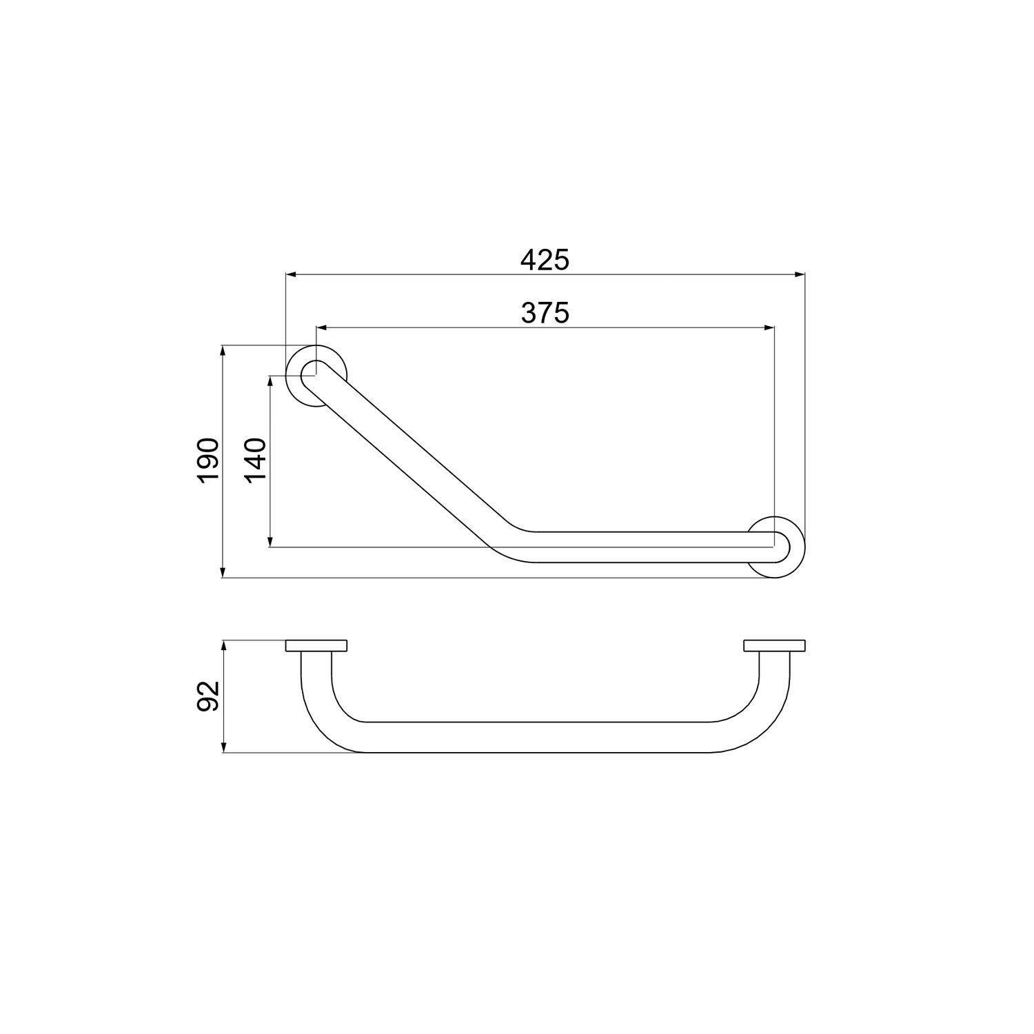 Поручень Акватек AQ4997CR, 43 см, цвет хром