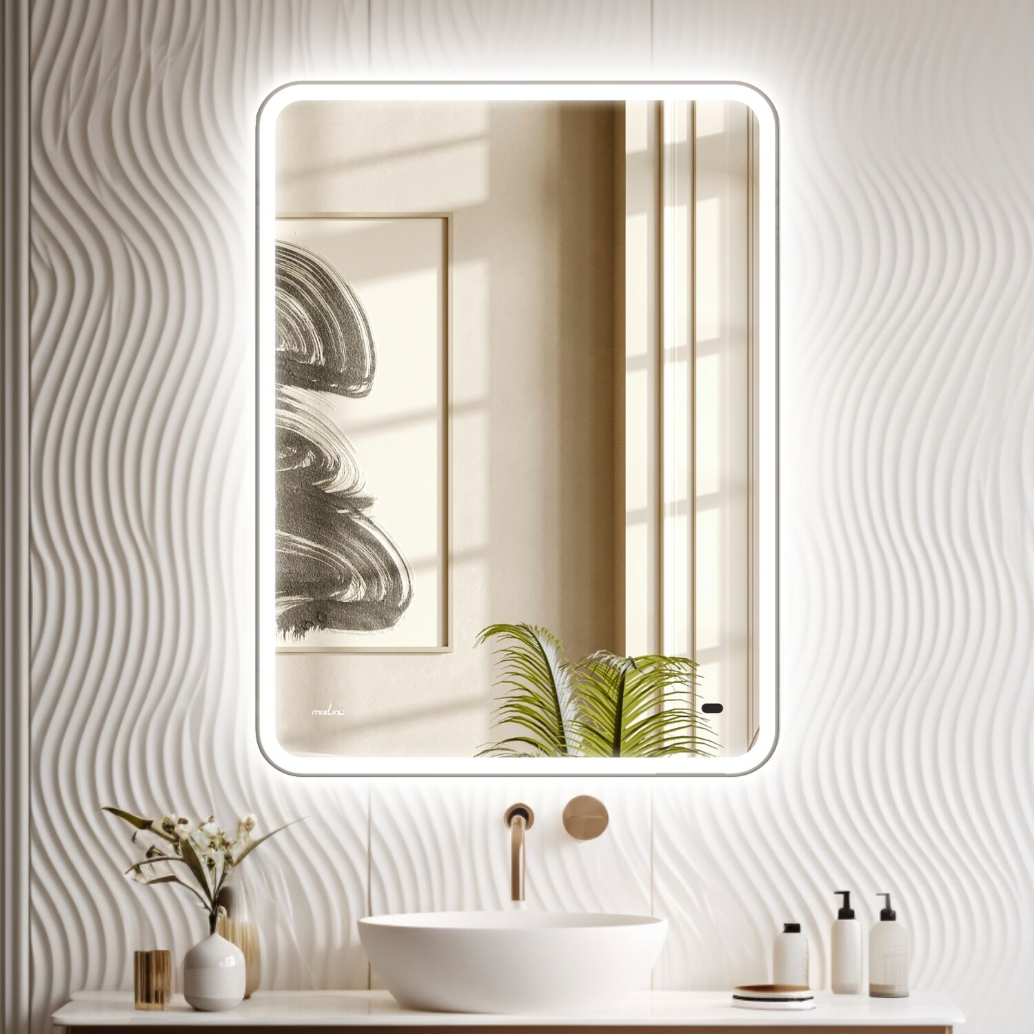 Зеркало Mixline Турин 2 50x70, с подсветкой, функцией антизапотевания - фото 1