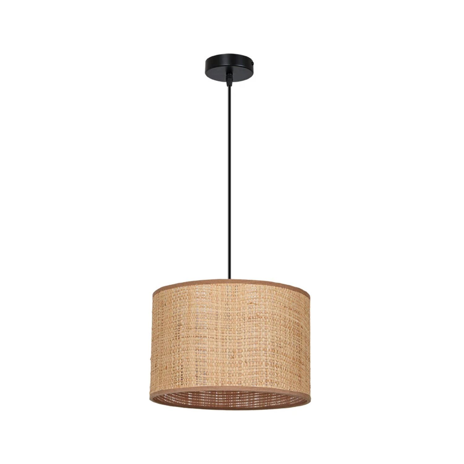 Подвесной светильник Arte Lamp Straw A7090SP-1BK, арматура черная, плафон солома бежевая