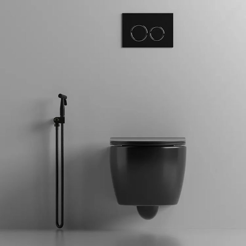 Унитаз CeruttiSPA Oglio Aria MB CT9239 подвесной, безободковый, с сиденьем микролифт, цвет черный матовый