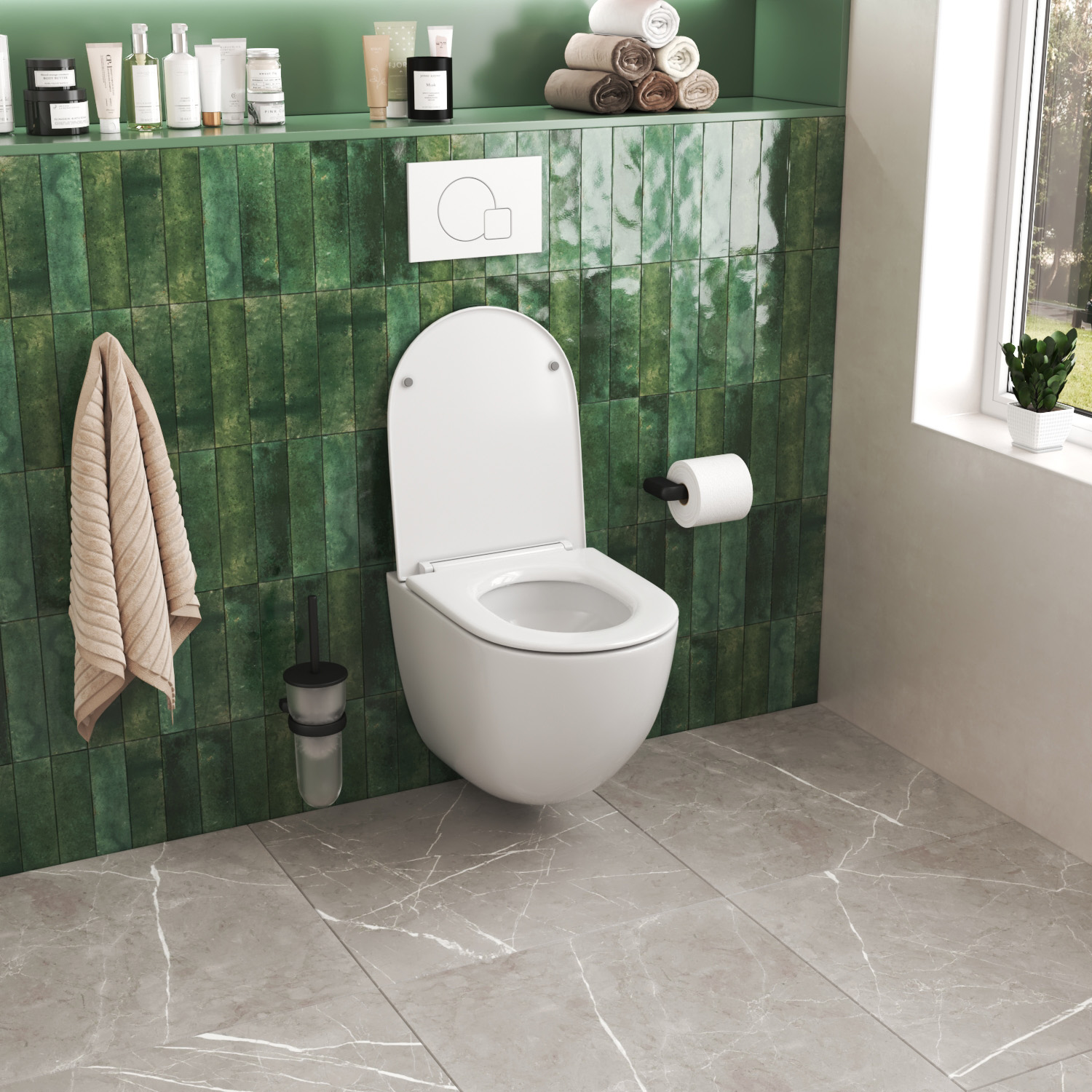 Унитаз Joki Stella XL T JK0011011 подвесной, безободковый, смыв Торнадо, с сиденьем микролифт, цвет белый - фото 1