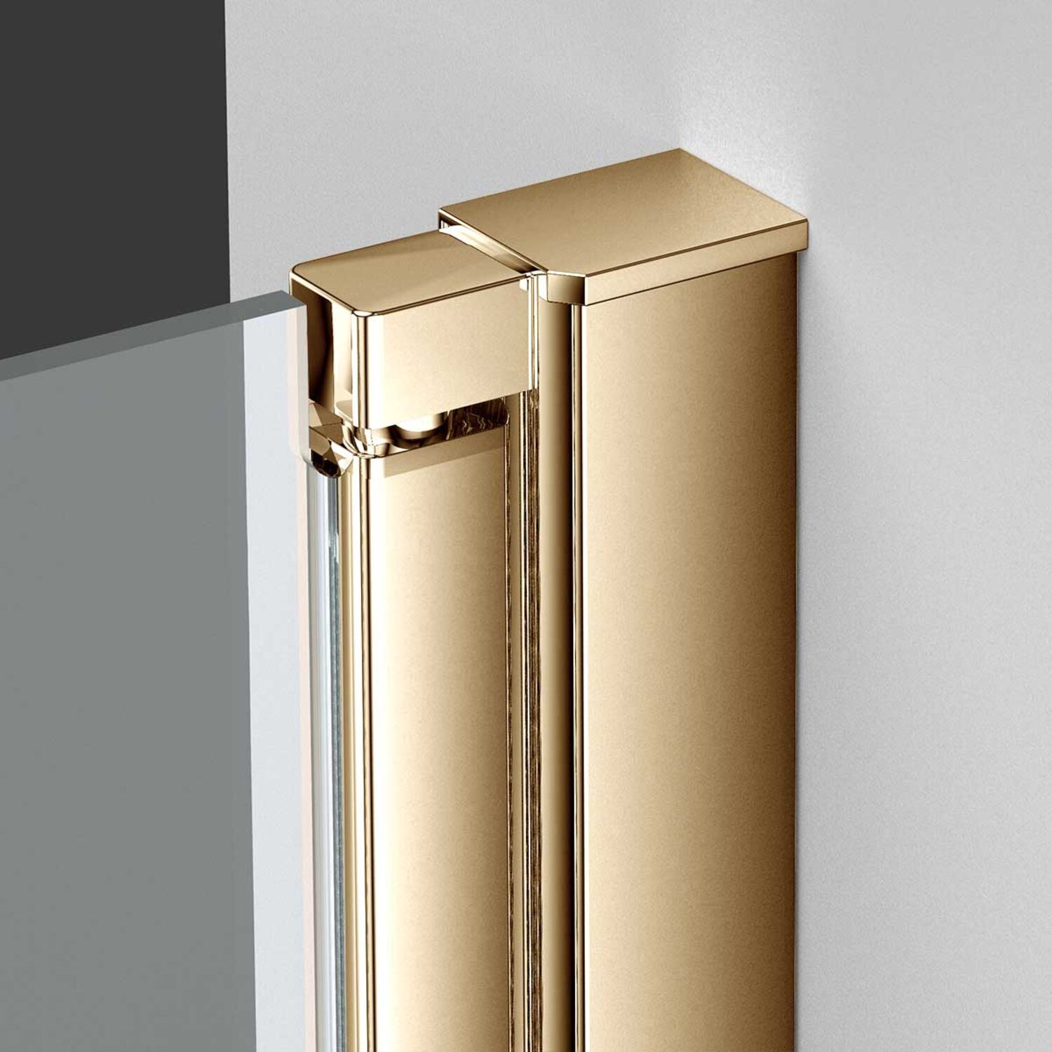 Душевая дверь Vincea Alpha VDP-3AL 85x195, стекло прозрачное, профиль брашированное золото - фото 1