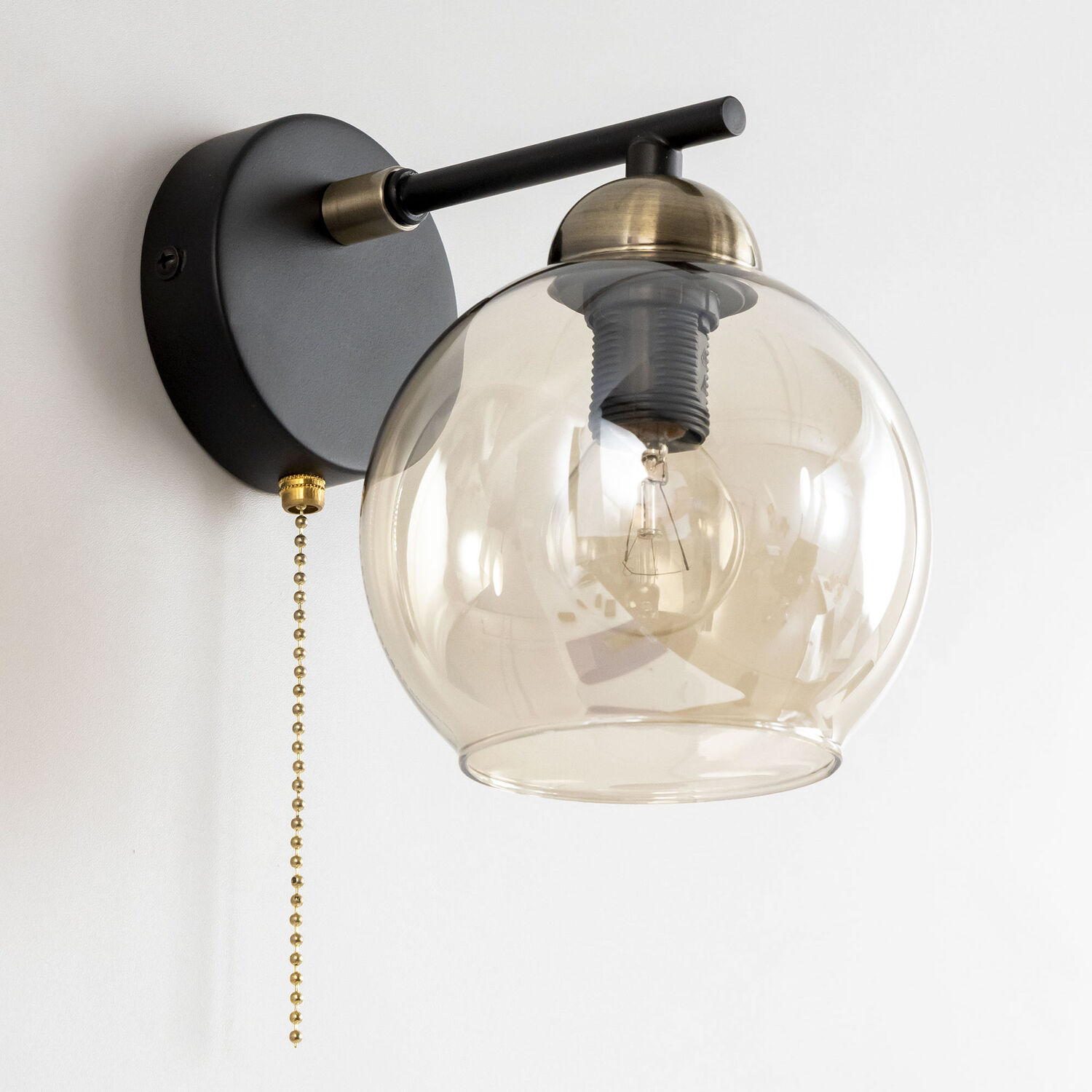 Бра Citilux Анри CL124315, арматура черная, плафоны стекло прозрачное - фото 1