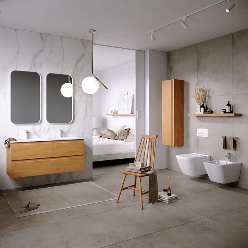 Зеркало Aqwella RM 50x90, в металлической раме, цвет белый - фото 1