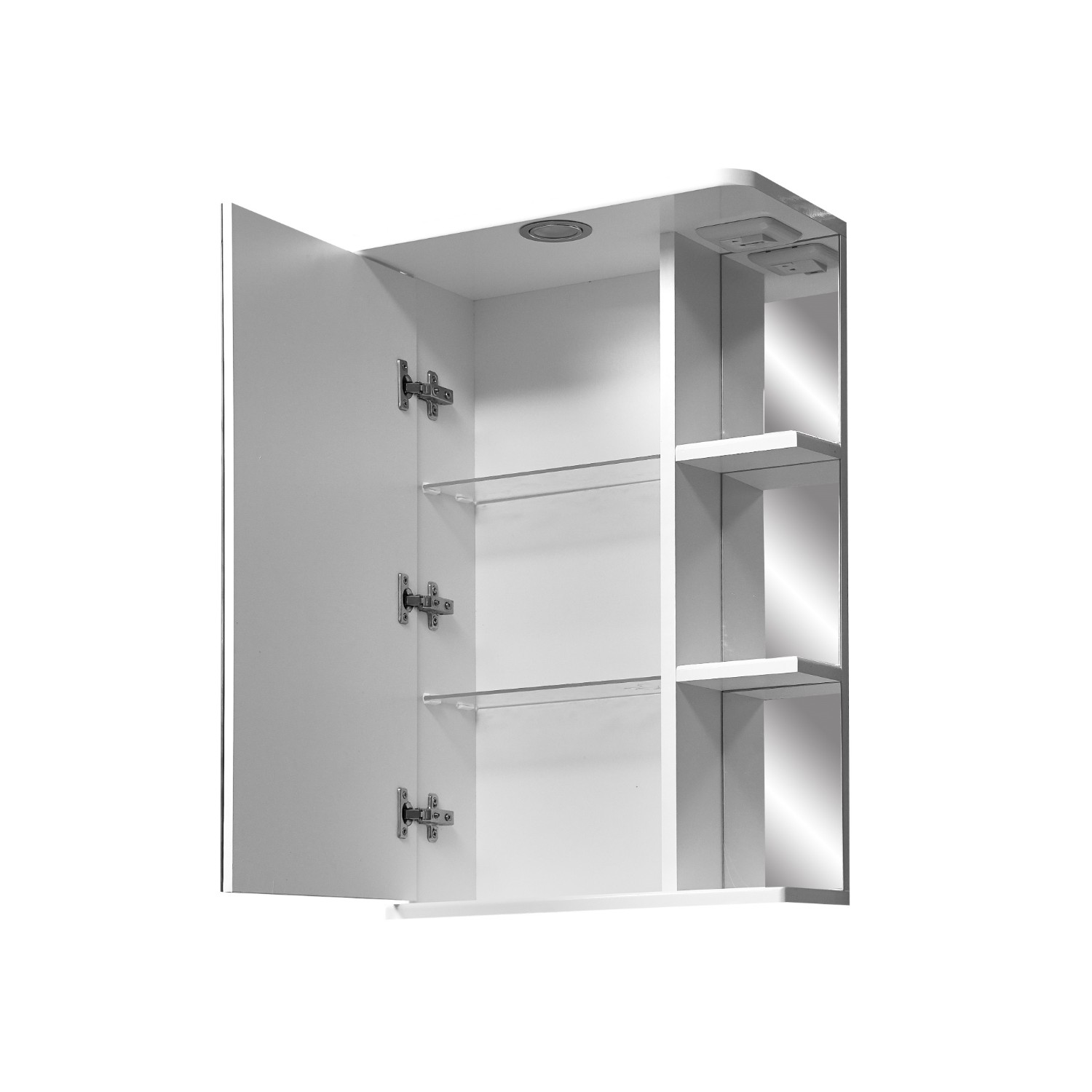 Шкаф-зеркало Stella Polar Нелея 45/С, левый, с подсветкой, цвет белый - фото 1