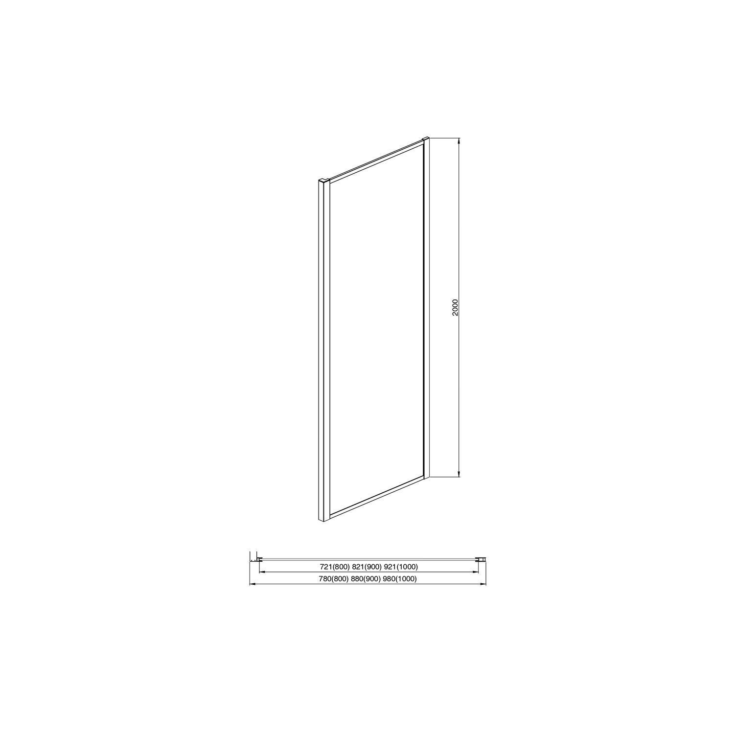 Перегородка для душа Акватек AQ.WISL.120.1GM 120x200, стекло прозрачное, профиль оружейная сталь - фото 1