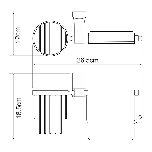 Держатель туалетной бумаги WasserKRAFT Leine K-5059WHITE и освежителя, цвет белый / хром - фото 1