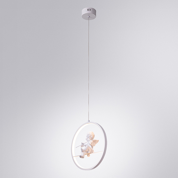 Подвесной светильник Arte Lamp Paradise A6065SP-1WH, арматура белая, плафон металл / силикон белый, 30х30 см