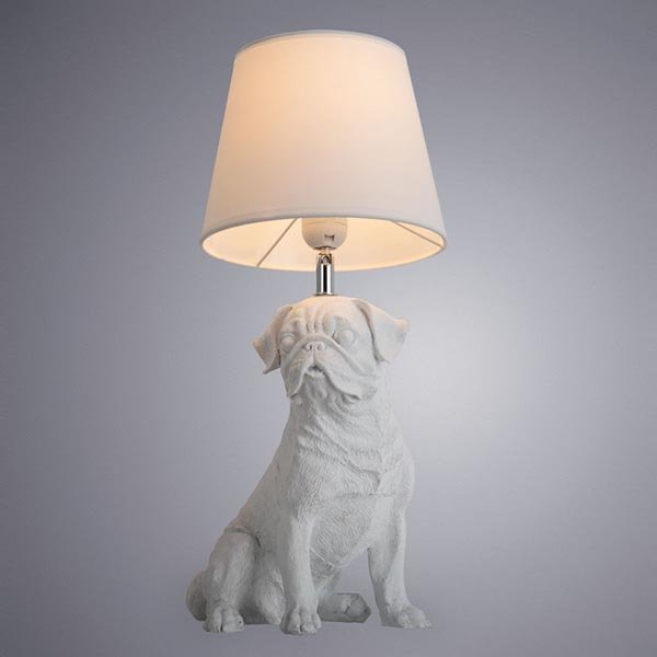 Настольная лампа Arte Lamp Bobby A1512LT-1WH, арматура белая, плафон ткань белая, 25х21 см - фото 1