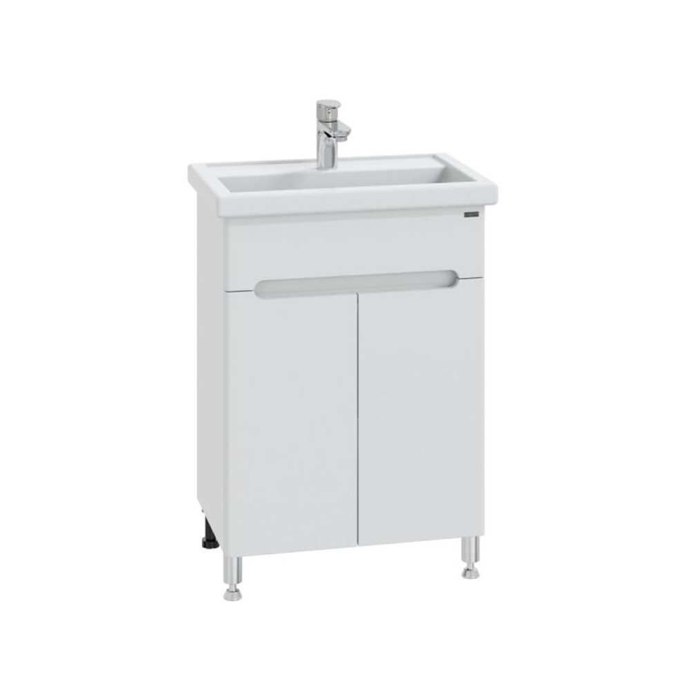 Тумба под раковину Санта Лондон 60 напольная, с дверцами, цвет белый - фото 1