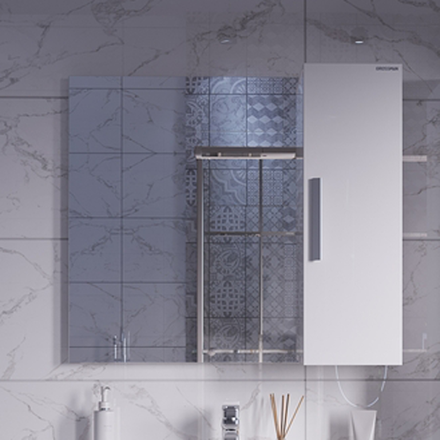 Шкаф-зеркало Grossman Нео 80, цвет белый