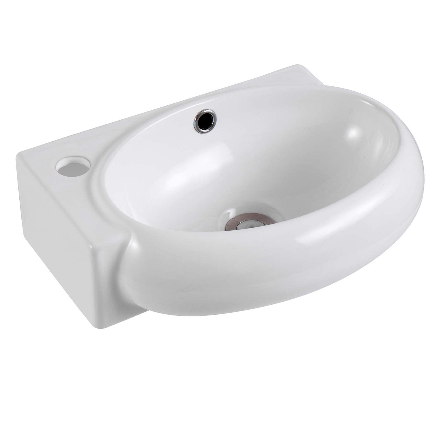 Раковина Акватек AQ5303-00 подвесная, левая, 42x28 см, цвет белый