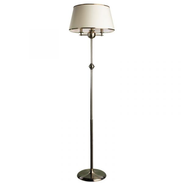 Торшер Arte Lamp Alice A3579PN-3AB, арматура бронза, плафон ткань бежевая, 45х45 см