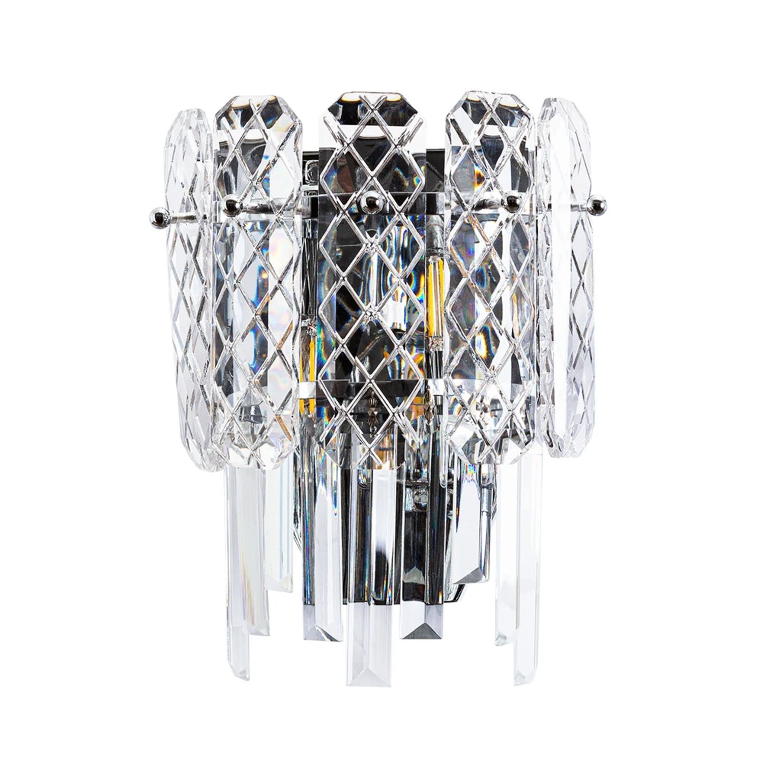Настенный светильник Arte Lamp Nicoletta A1051AP-2CC, арматура хром, плафон хрусталь прозрачный